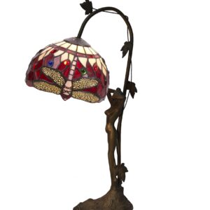 Abatjour Tiffany con Libellule Rosso Rubino