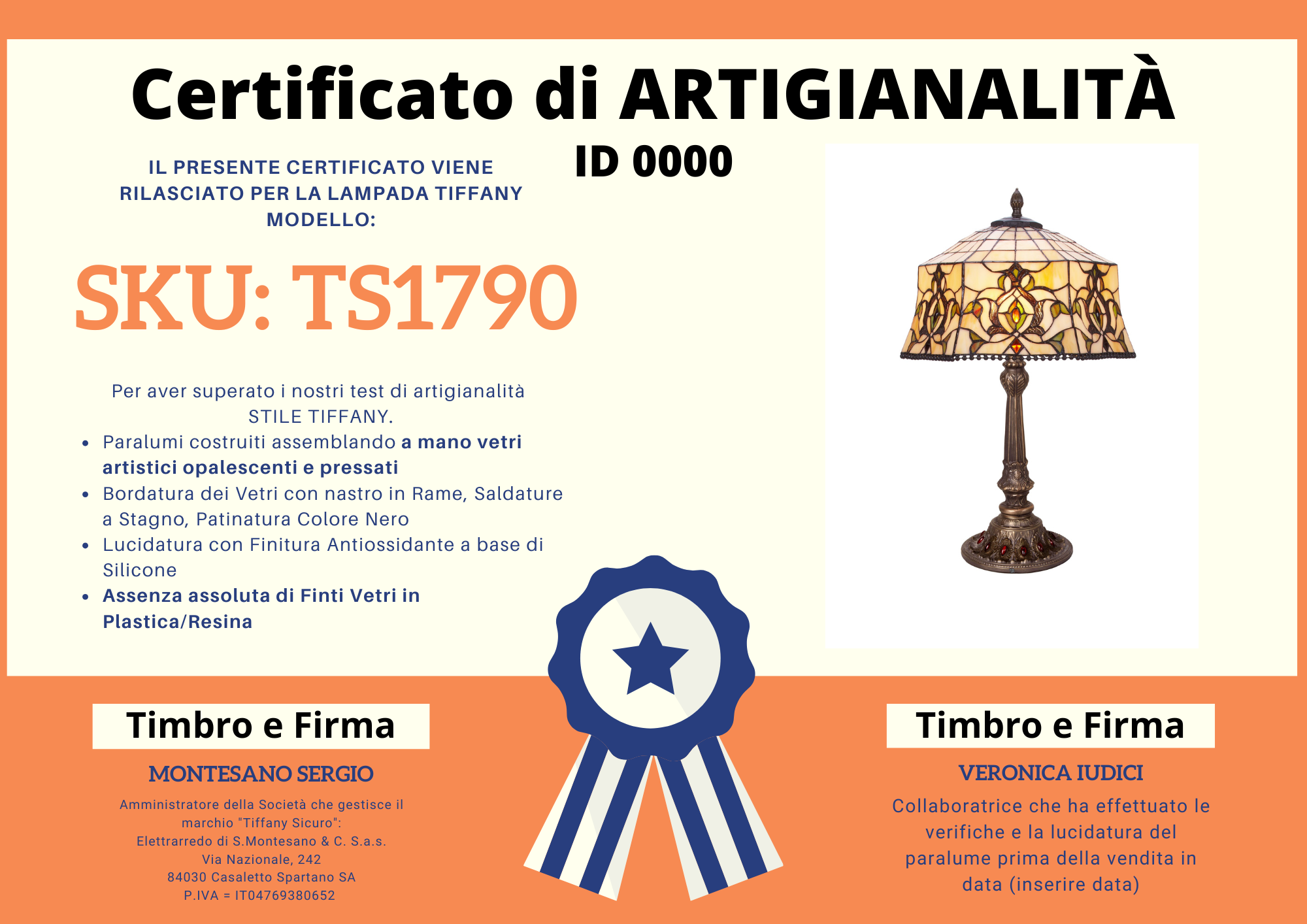 Lampada da Tavolo Vintage Tiffany, 40cm 4 Lampada da Tavolo Vintage Tiffany, certificato