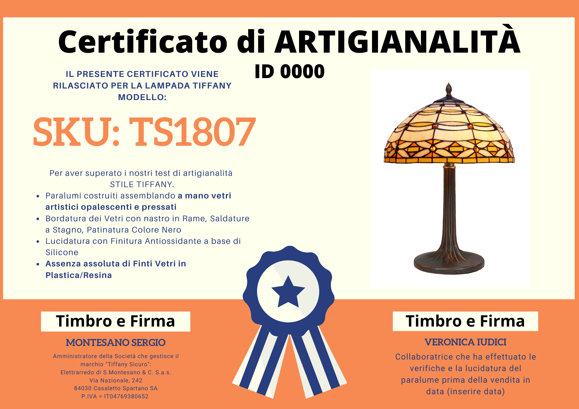 Lampada da Tavolo Art Deco Tiffany. certificato