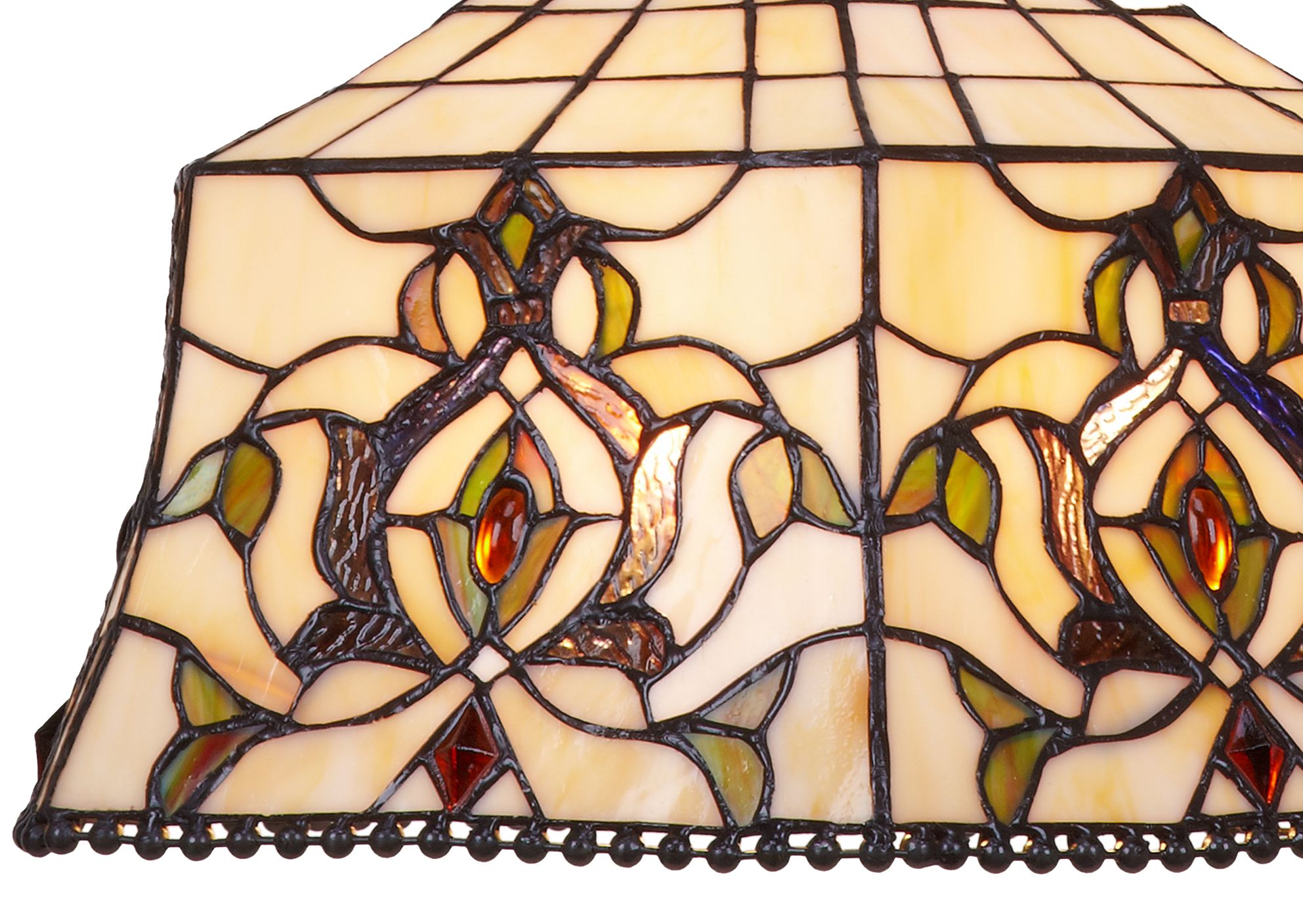 Lampada da Tavolo Vintage Tiffany, 40cm 3 Lampada da Tavolo Vintage Tiffany, dettagli paralume tiffany