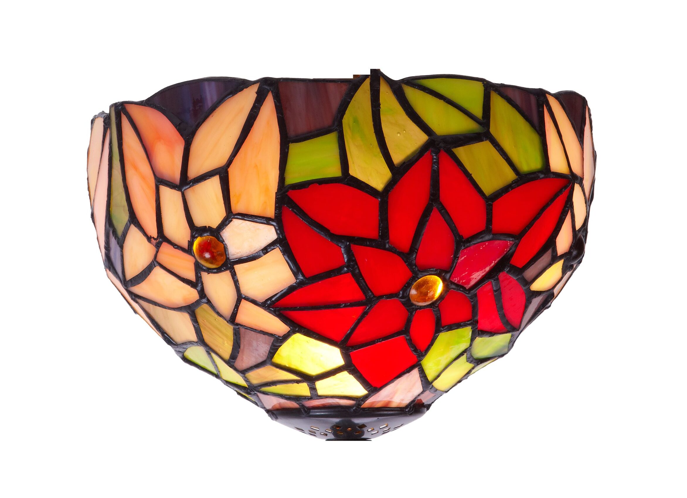 Plafoniera Decorativa con Fiori Tiffany Piccola, paralume tiffany