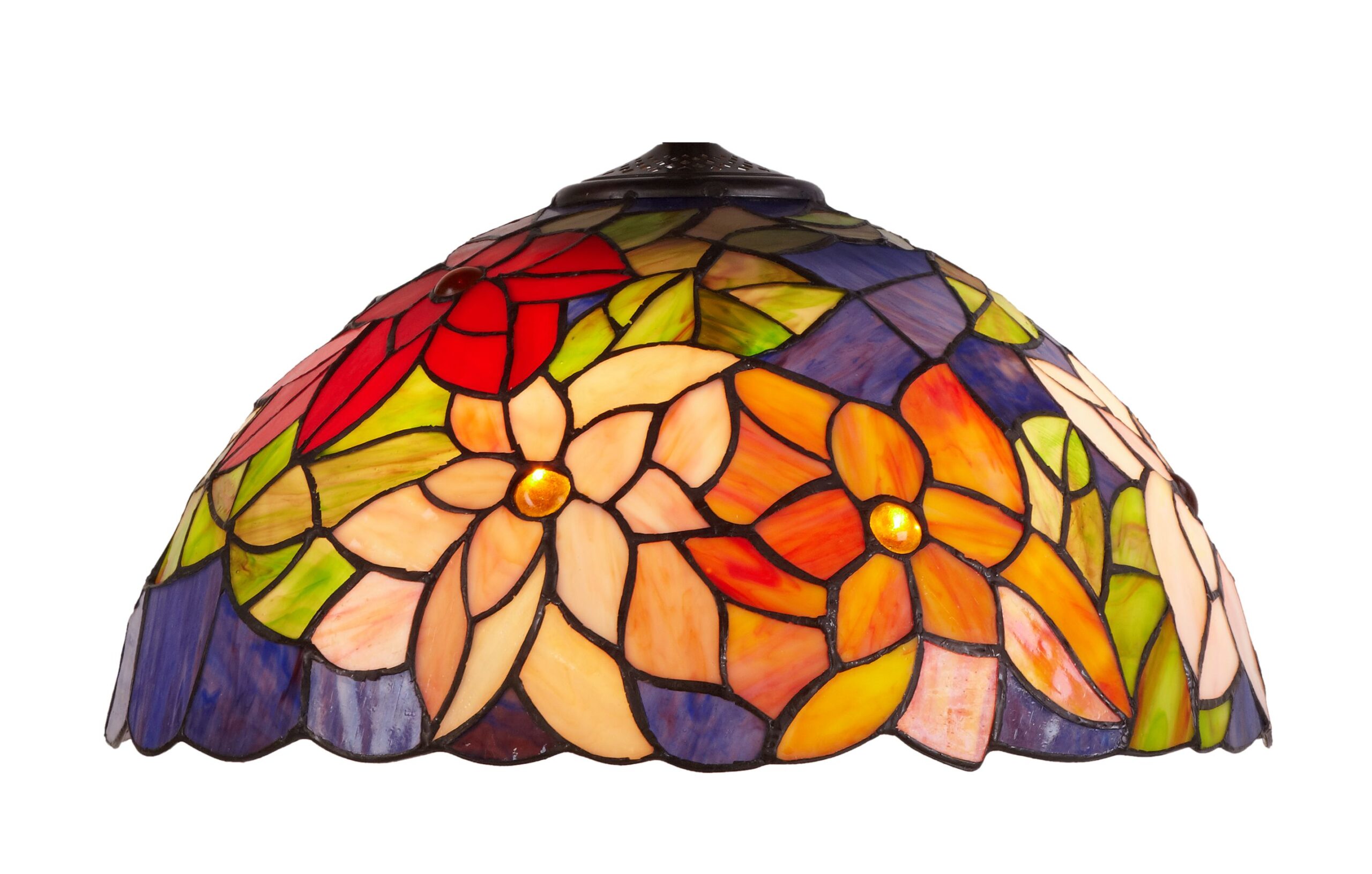 Lampada da Tavolo Decorativa con Fiori Tiffany, paralume
