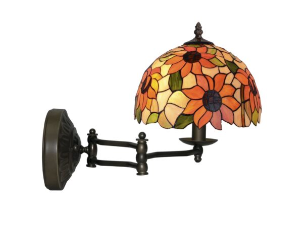 Applique Tiffany a Braccio Regolabile con Fiori