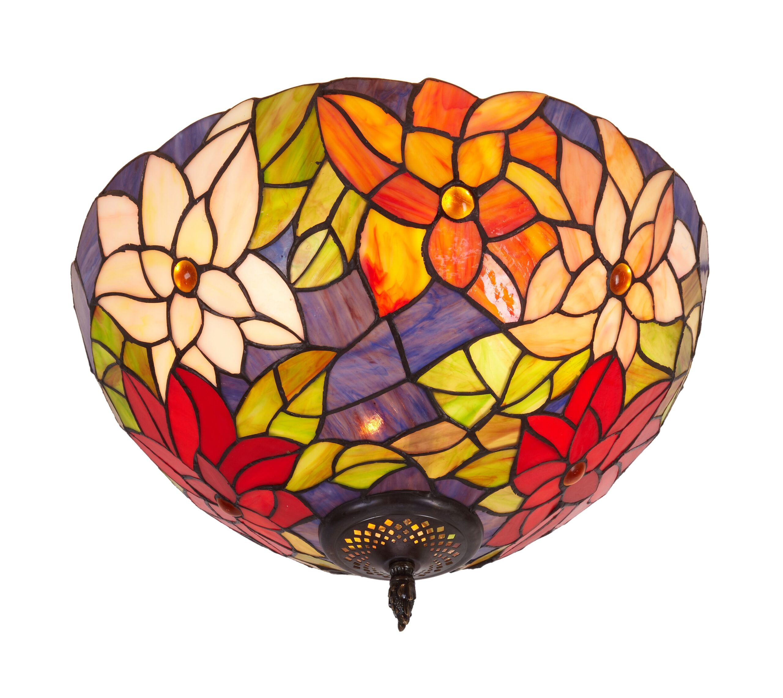 Plafoniera Decorativa con Fiori Tiffany, 40cm 2 Plafoniera Decorativa con Fiori Tiffany