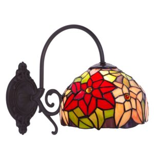 Applique Tiffany a Braccio Decorativa con Fiori