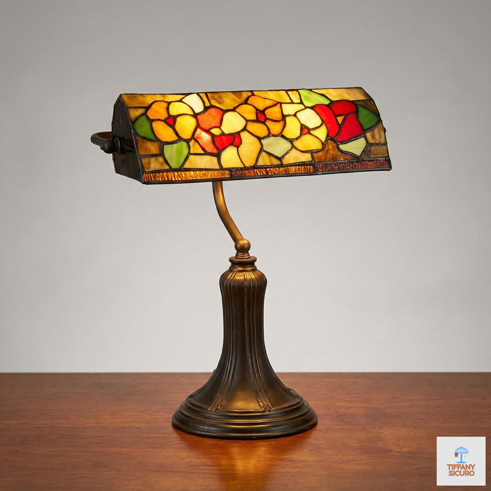 Lampada Churchill da Tavolo Tiffany, Altezza 42cm 1 Lampada Churchill da Tavolo Tiffany