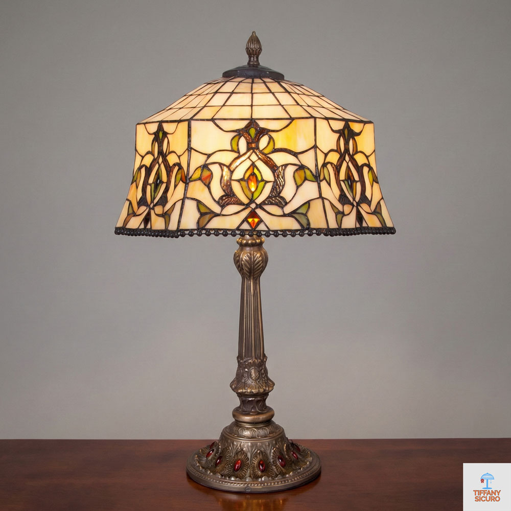 Lampada da Tavolo Vintage Tiffany, 40cm 1 Lampada da Tavolo Vintage Tiffany