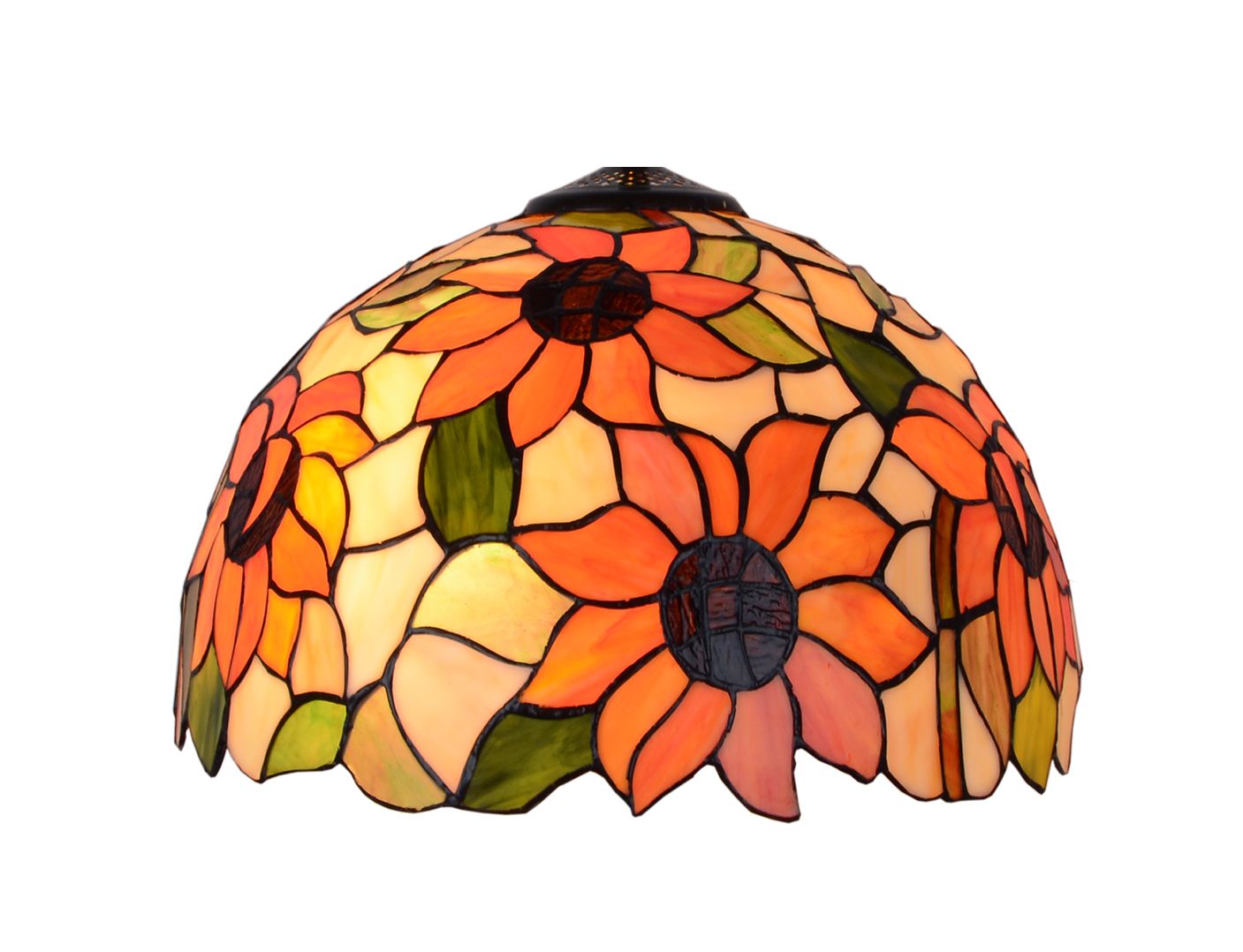 Applique Tiffany a Braccio Regolabile con Fiori, dettagli paralume tiffany