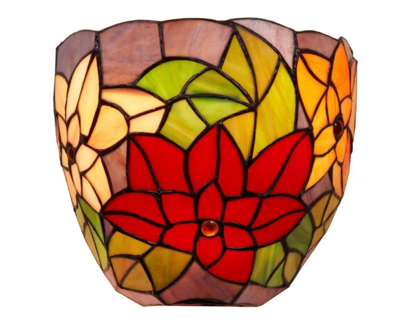 Applique Tiffany con Fiori Decorativa