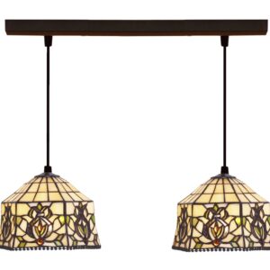 Lampadario Vintage Tiffany a Doppia Sospensione