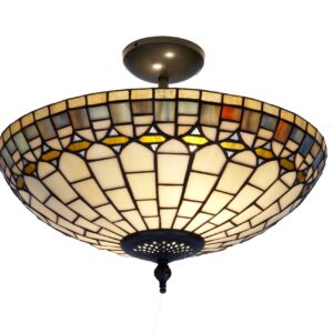 Lampadario Invertito Stile Art Deco Tiffany