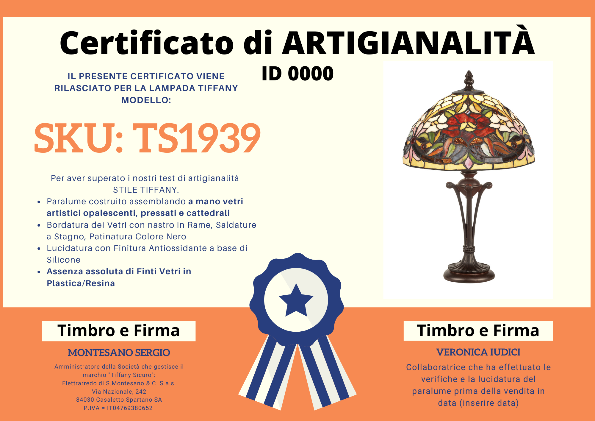 Abat Jour Liberty Tiffany con Fiori, 25cm 4 Abat Jour Liberty Tiffany con Fiori, certificato