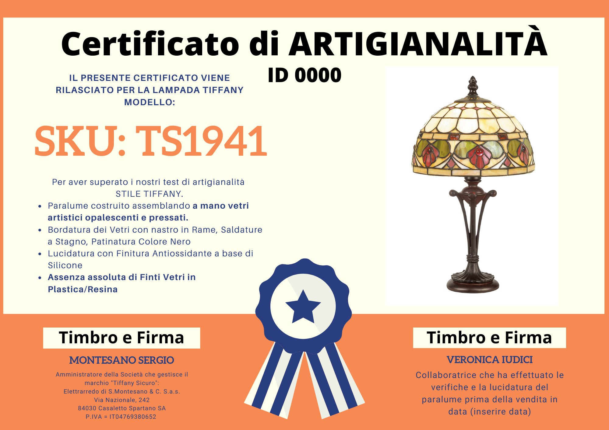 Abat Jour Art Deco Tiffany con Fiori Rossi, 25cm 4 Abat Jour Art DecoTiffany con Fiori Rossi, certificato