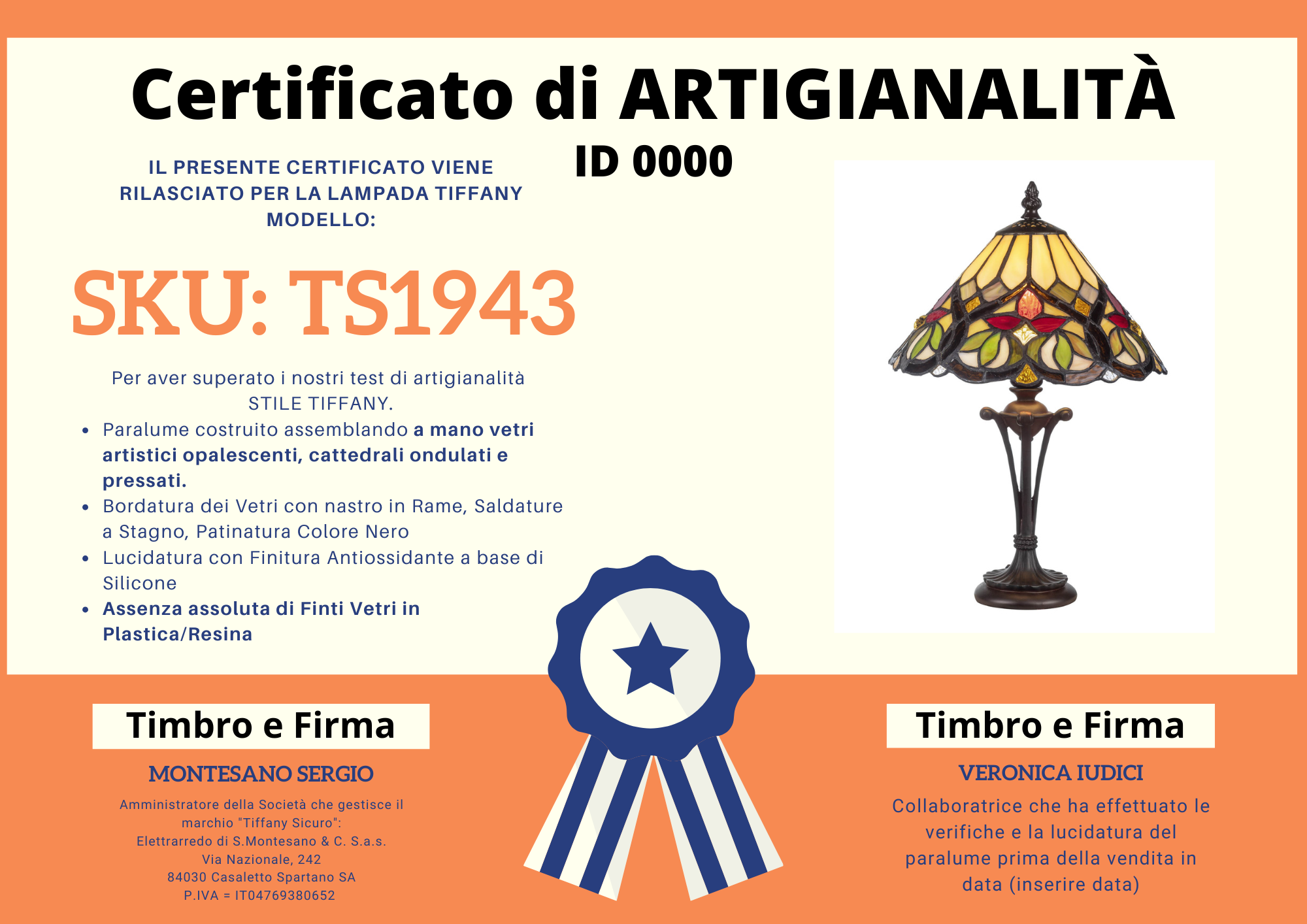 Abat Jour Liberty in Stile Tiffany con Fiori, 25cm 4 Abat Jour Liberty in Stile Tiffany con Fiori, certificato