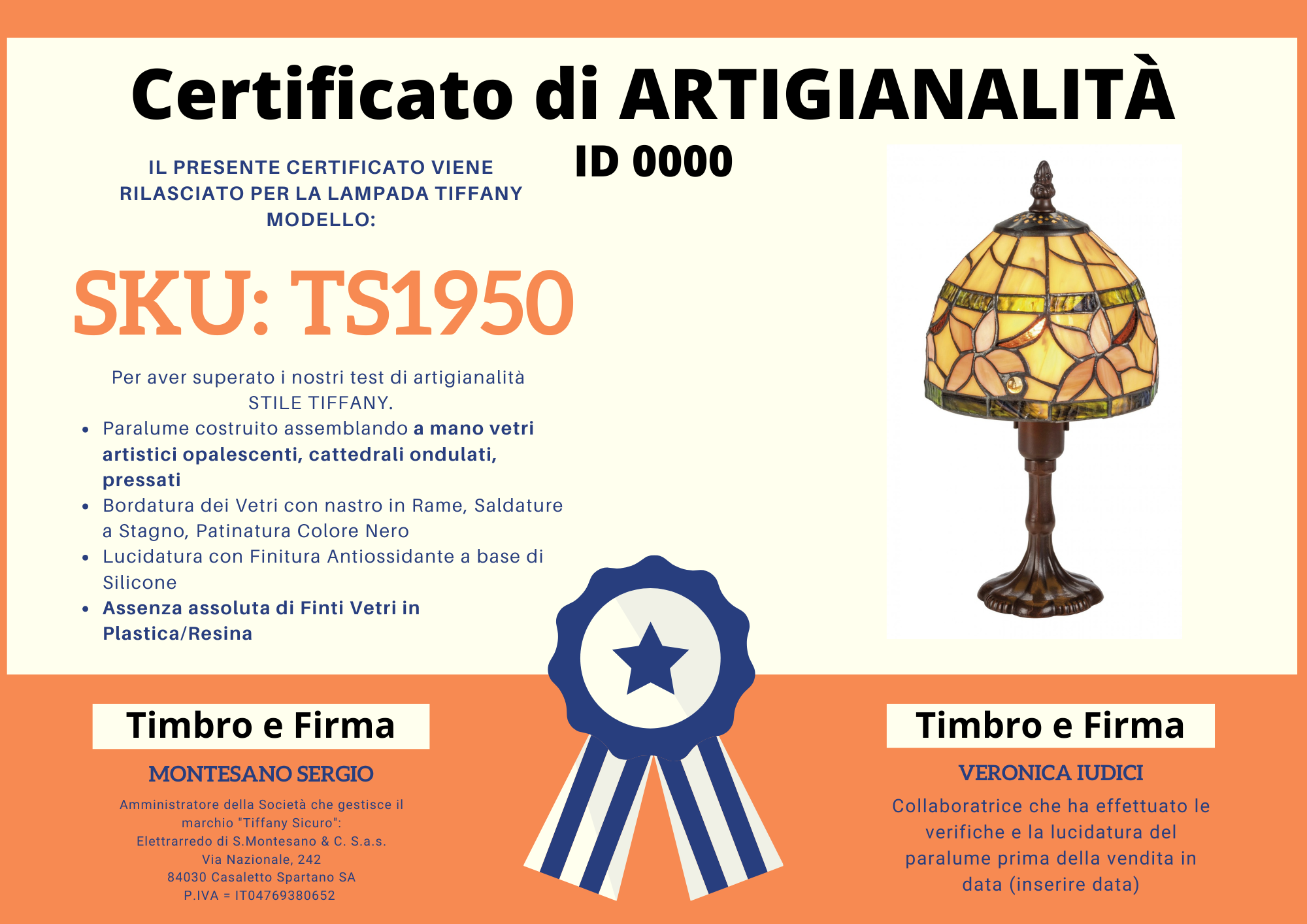 Abat Jour Stile Autunnale Tiffany, 15cm 4 Abat Jour Stile Autunnale Tiffany, certificato