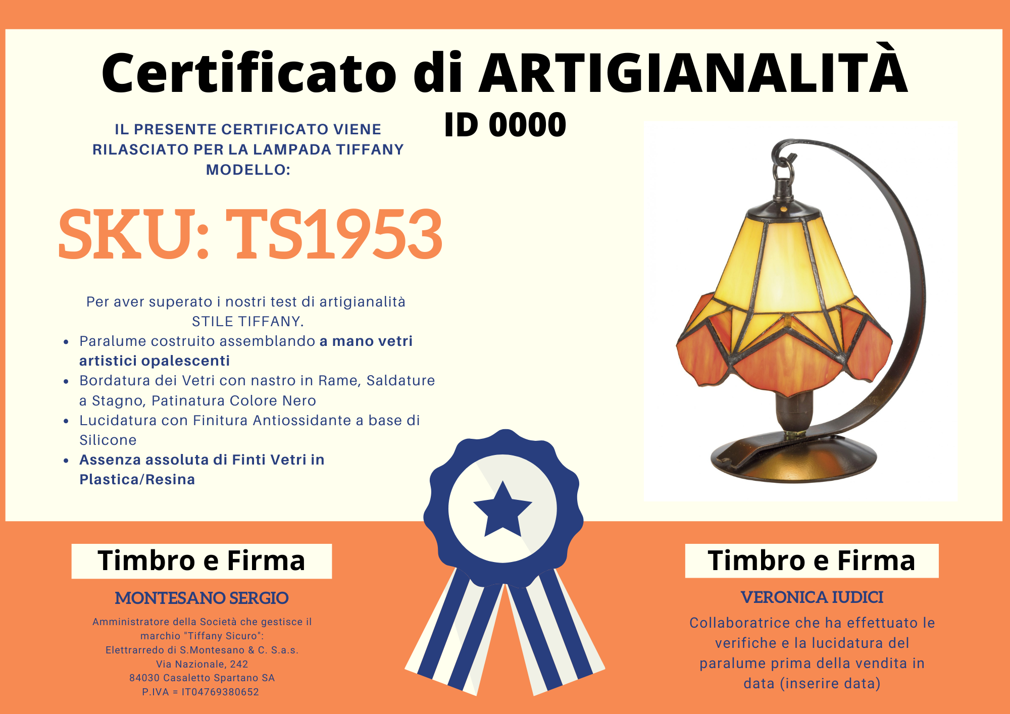 Abat Jour Vintage Moderna Decorativa Tiffany, 15cm 4 Abat Jour Vintage Moderna Decorativa Tiffany, certificato