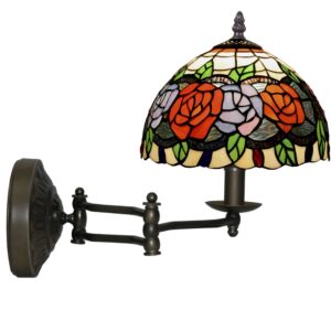 Applique con Rose a Braccio Regolabile Tiffany