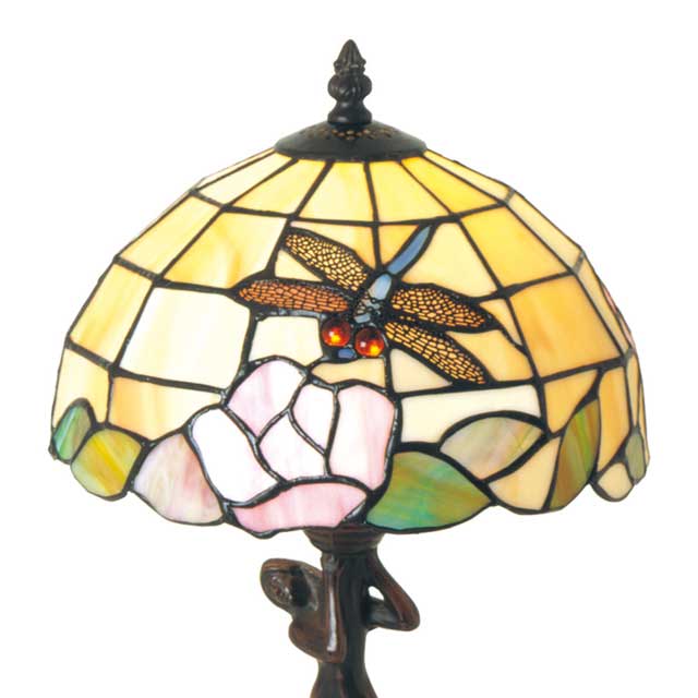 Abat Jour Libellule e Fiori Tiffany, 25cm 3 Abat Jour Libellule e Fiori Tiffany, paralume