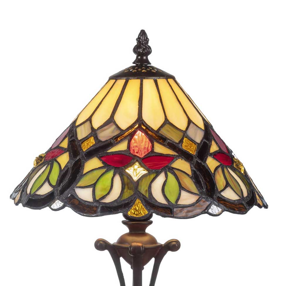 Abat Jour Liberty in Stile Tiffany con Fiori, 25cm 3 Abat Jour Liberty in Stile Tiffany con Fiori, paralume tiffany