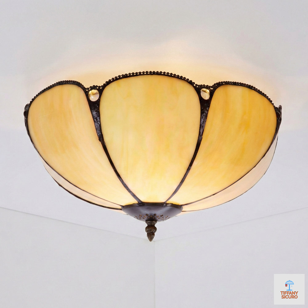 Plafoniera Stile Vintage Tiffany, 45cm 1 Plafoniera Stile Vintage Tiffany