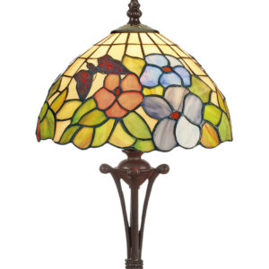Abat Jour Tiffany Fiori e Farfalle, 25cm