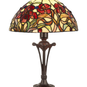 Abat Jour Liberty Tiffany con Fiori Rossi