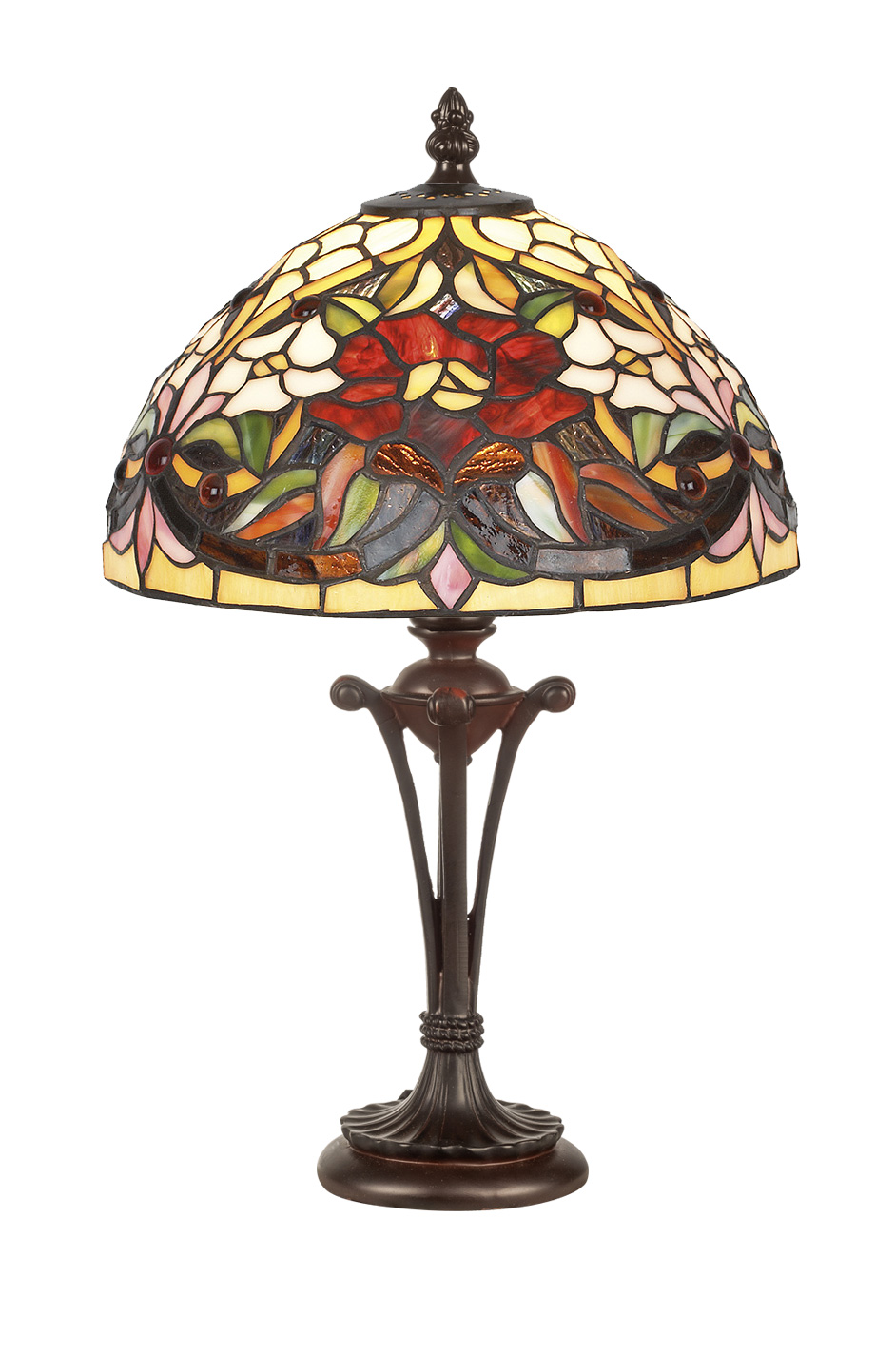 Abat Jour Liberty Tiffany con Fiori, 25cm 1 Abat Jour Liberty Tiffany con Fiori