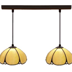 Lampadario Tiffany Stile Vintage a Doppia Sospensione