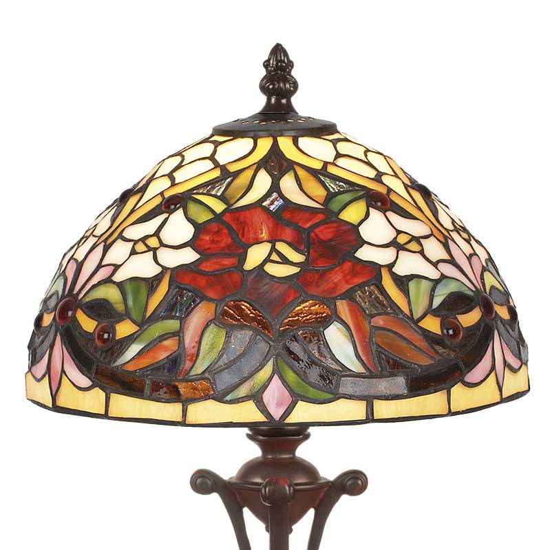 Abat Jour Liberty Tiffany con Fiori, 25cm 3 Abat Jour Liberty Tiffany con Fiori, paralume tiffany