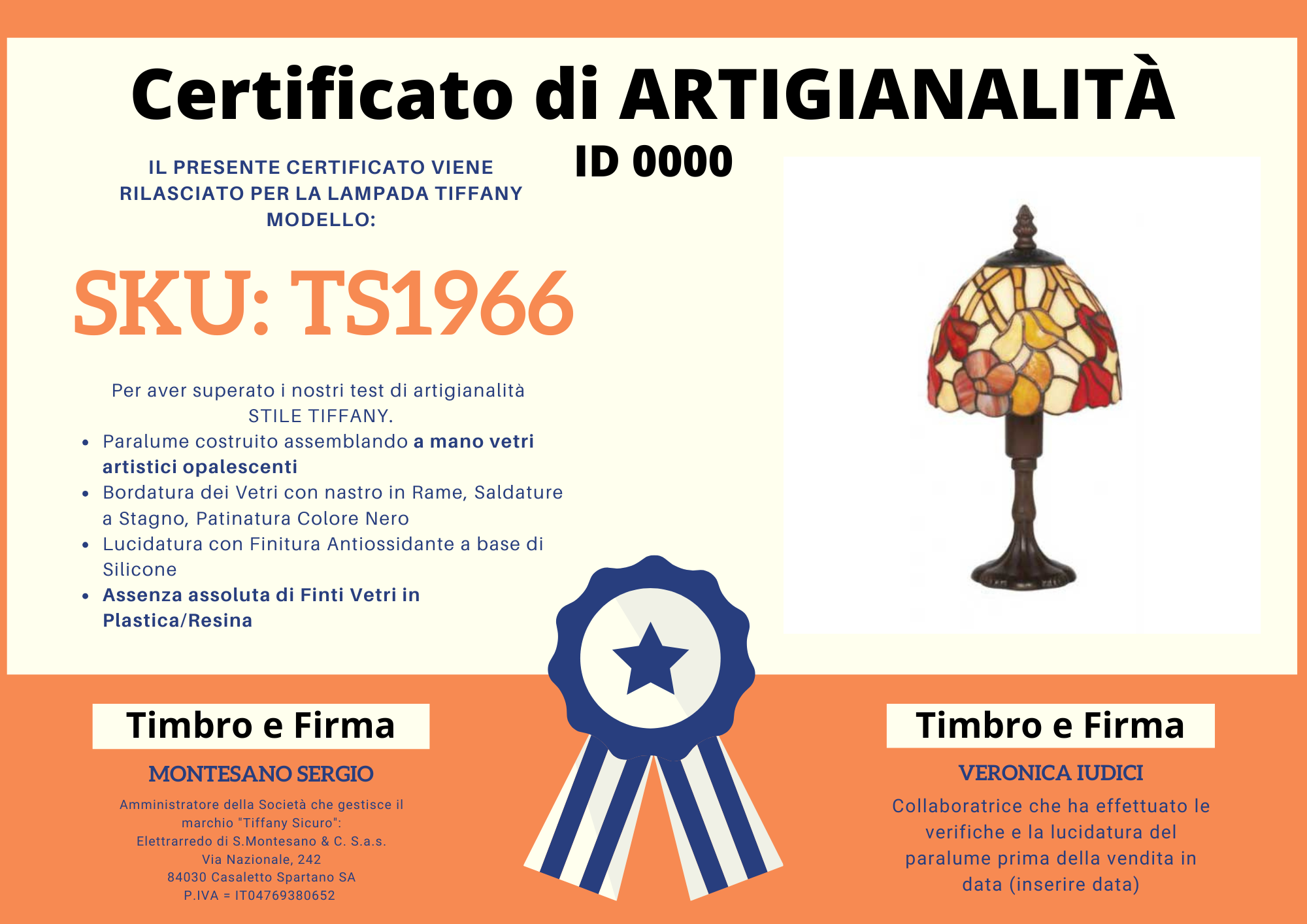 Abat Jour con Fiori per Comodini, certificato