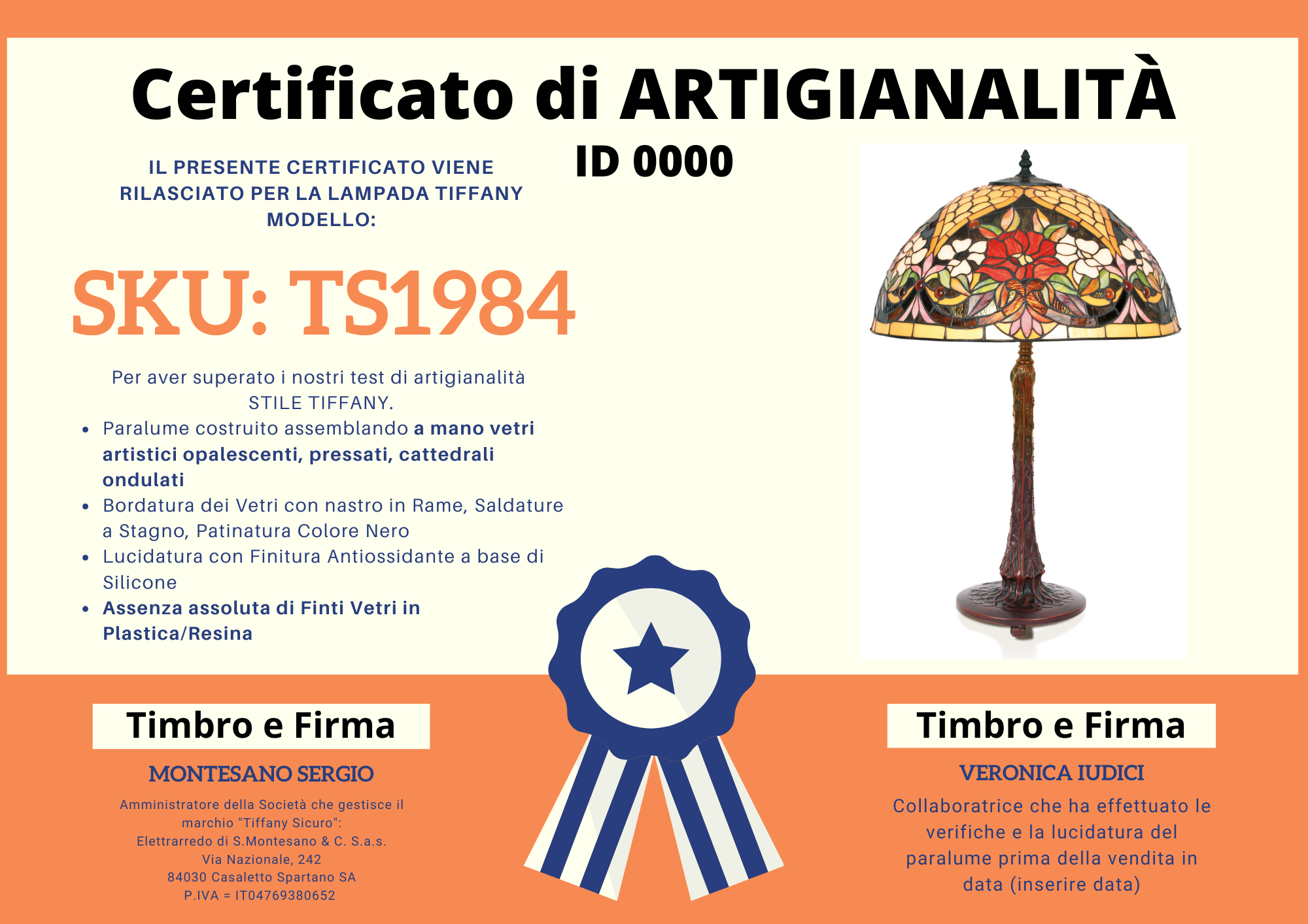 Lampada da Tavolo Fiori Liberty Tiffany, 50cm 4 Lampada da Tavolo Fiori Liberty Tiffany, certificato