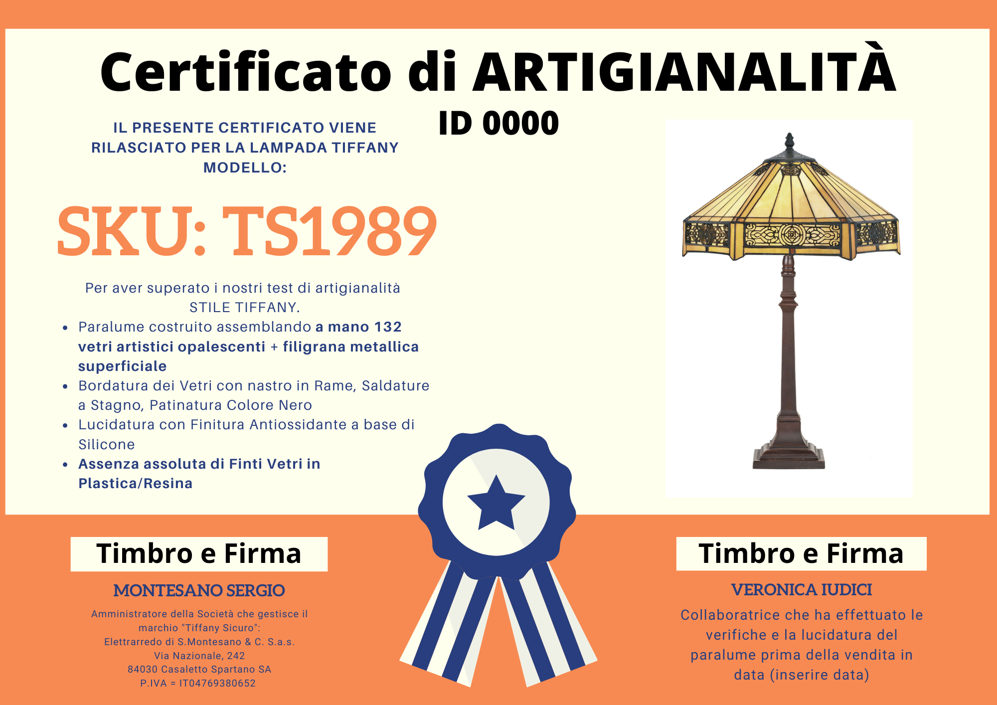 Lampada da Tavolo Stile Art Deco Stile Tiffany, 40cm 5 Lampada da Tavolo Stile Art Deco Stile Tiffany, certificato