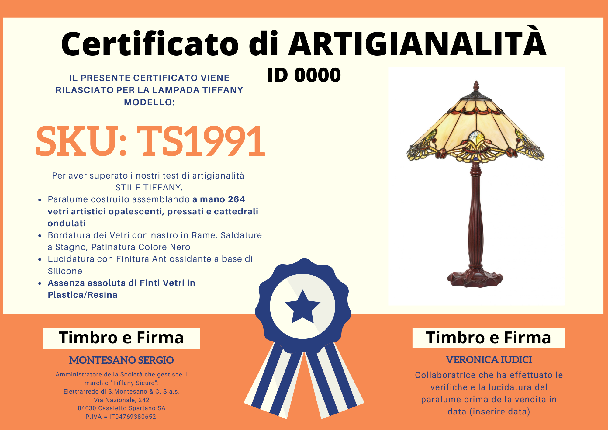 Lampada Stile Liberty da Tavolo Tiffany, 40cm 5 Lampada Stile Liberty da Tavolo Tiffany, certificato