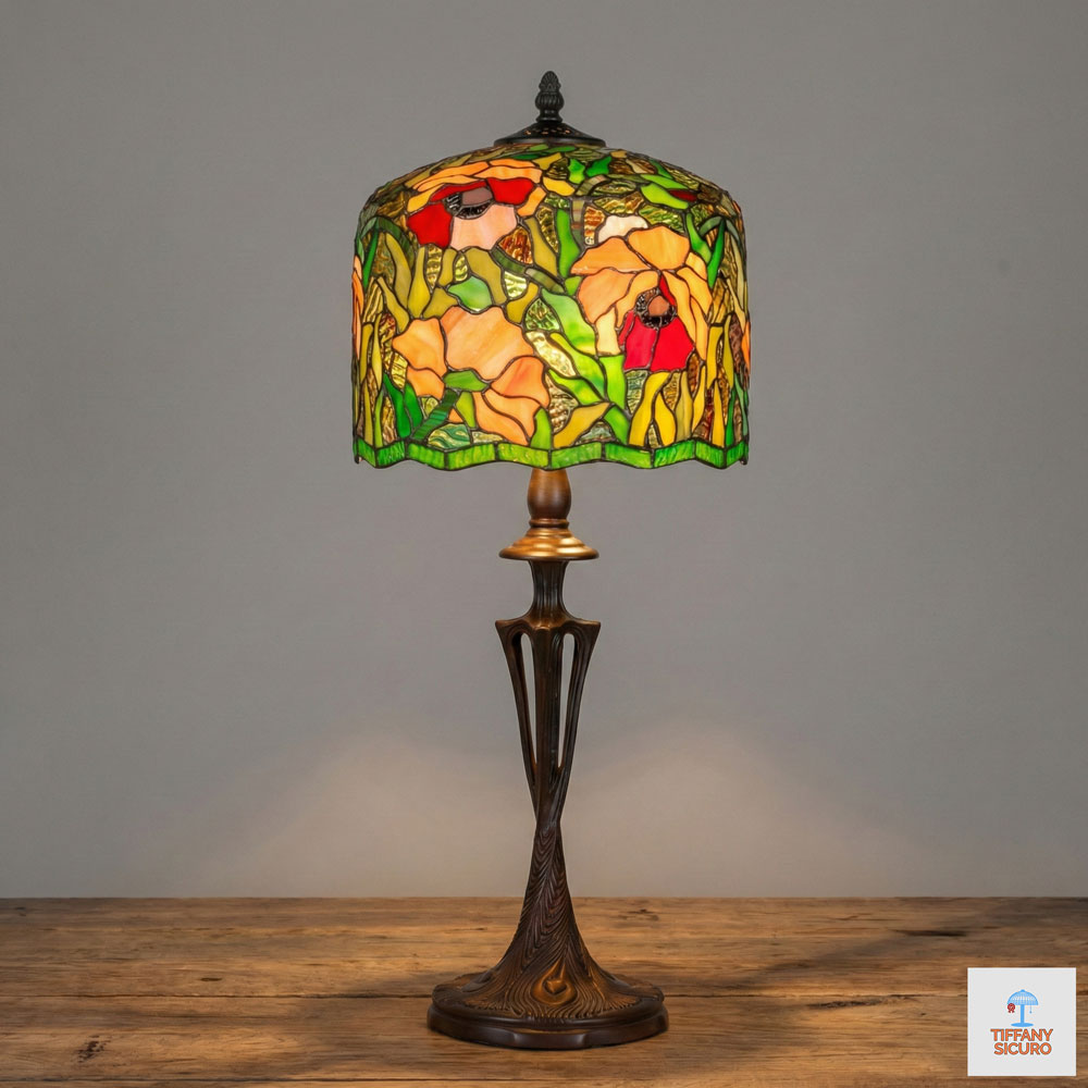 Lampada con Fiori Stile Liberty, 25cm 1 Lampada con Fiori Stile Liberty
