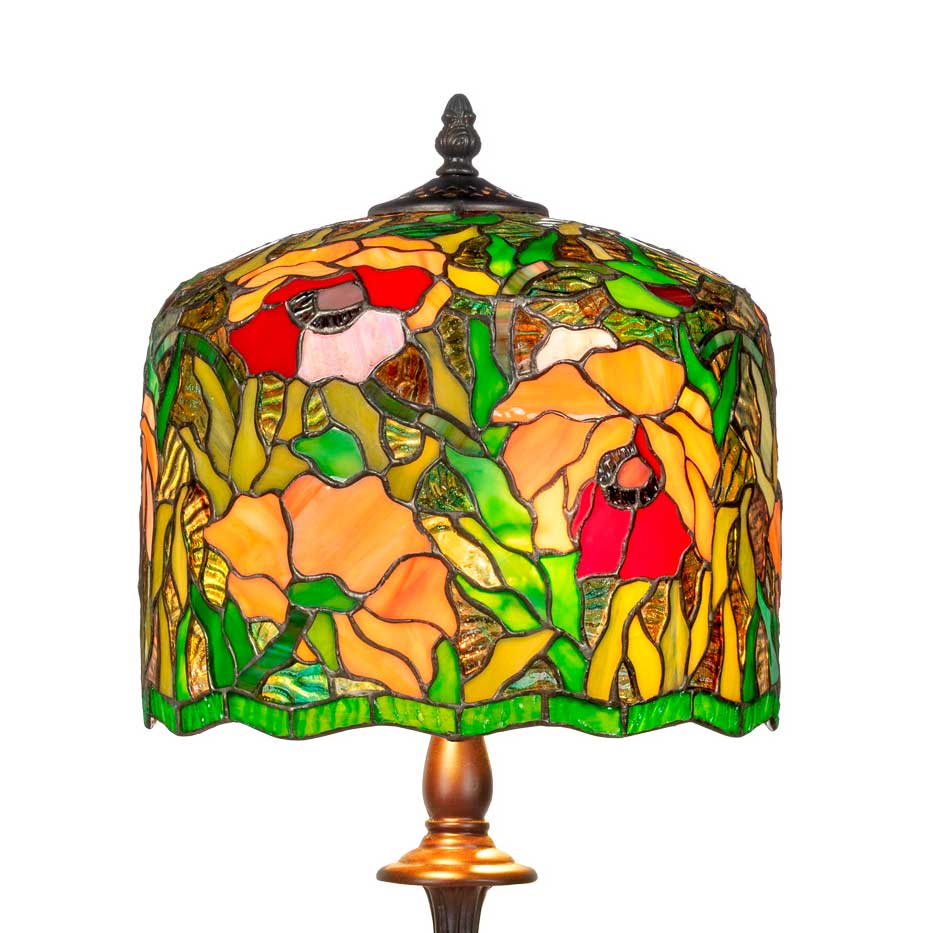 Lampada con Fiori Stile Liberty, 25cm 4 Lampada con Fiori Stile Liberty, paralume tiffany