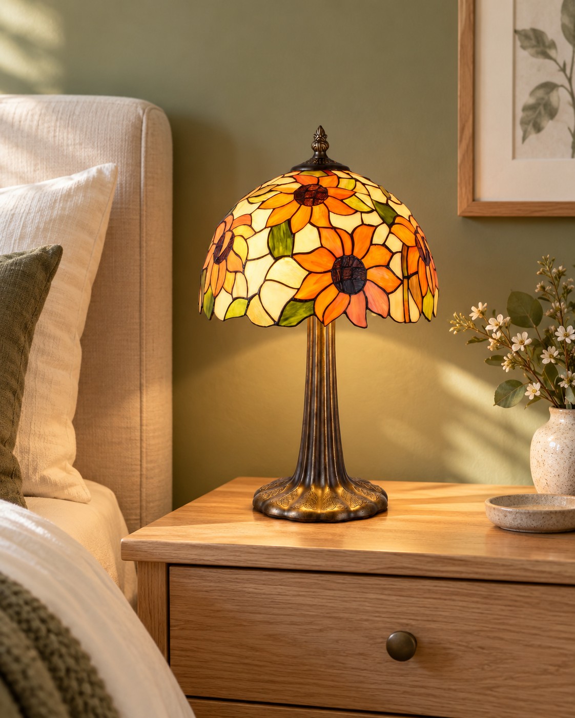 Abat Jour Girasoli Tiffany, 20cm 4 Abat Jour Girasoli Tiffany, 20cm in ambiente